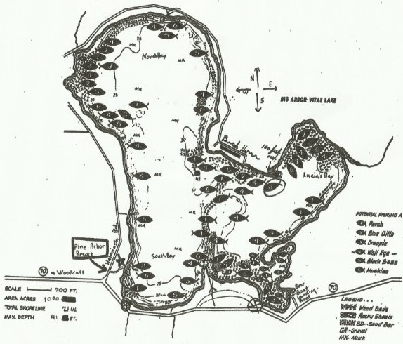 Big Arbor Vitae Lake Fishing Map
